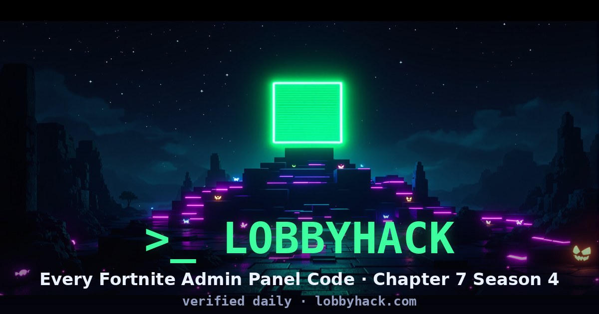 Fortnite Lobby Hack Codes — All 38 Admin Panel Codes (Sep 2026)